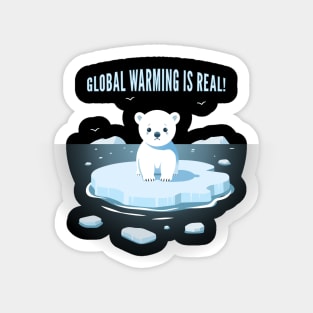 Global Warming Reality Tee 'Sad Polar Bear on Iceberg' Sticker